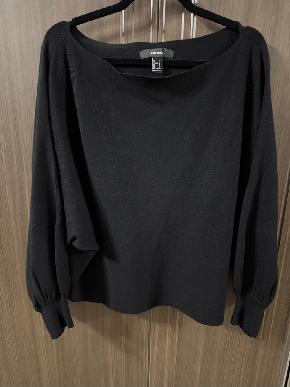 Forever 21 Black Scoopneck Crew Sweater